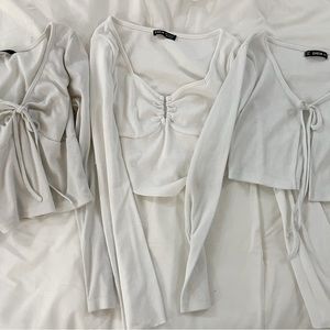 SHEIN BUNDLE- white crop tops